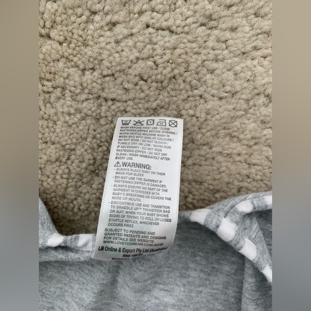 Love To Dream Gray Swaddle Up Size Small, 0-3 Months, 1.0 TOG - Picture 4 of 6